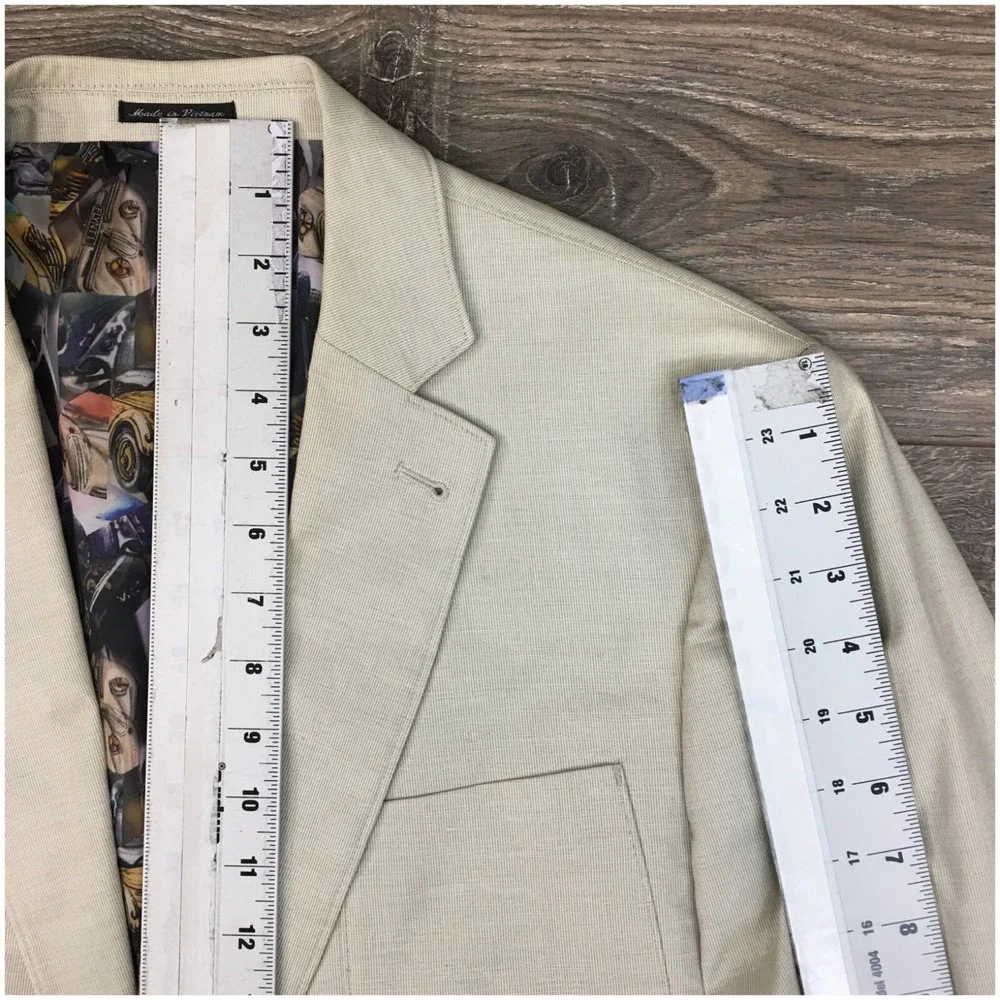 FLYNT Mens Blazer Sport Coat Casual Jacket‎ Size 44L Two Button Cotton Suit
